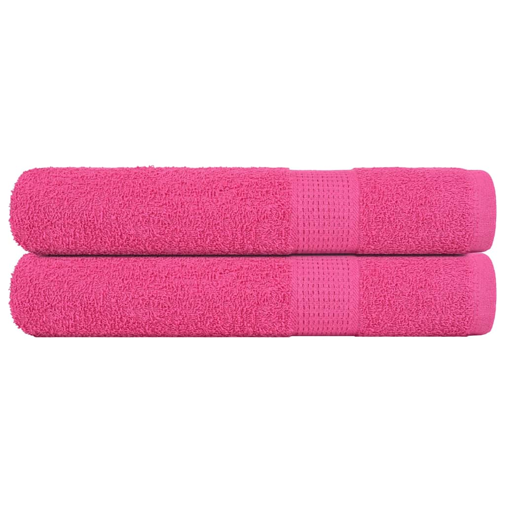 Vidaxl sauna asciugamani 2 ST 80x200 cm 360 g m² 100% di cotone rosa