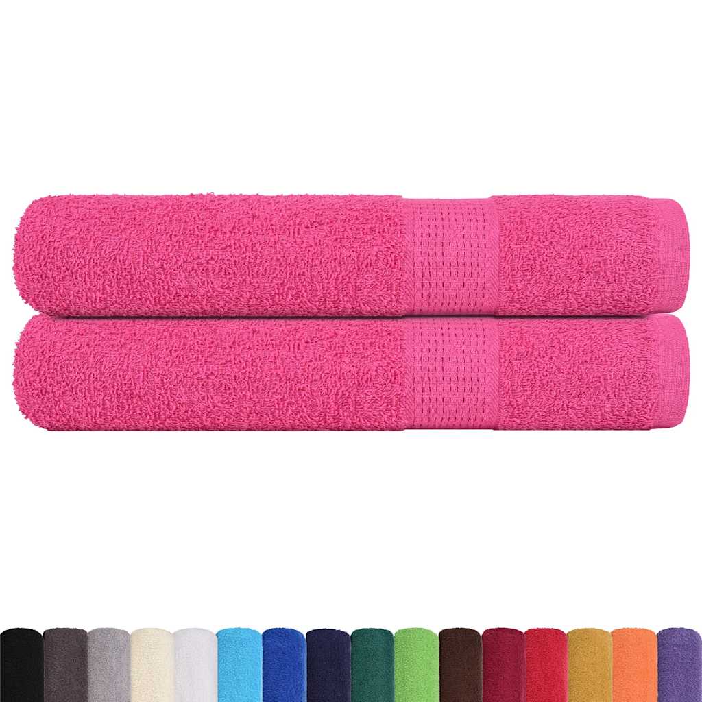 Vidaxl sauna asciugamani 2 ST 80x200 cm 360 g m² 100% di cotone rosa