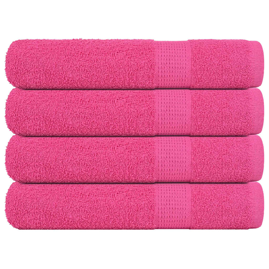 Serviettes de sauna vidaxl 4 ST 80x200 cm 360 g m² 100% coton rose