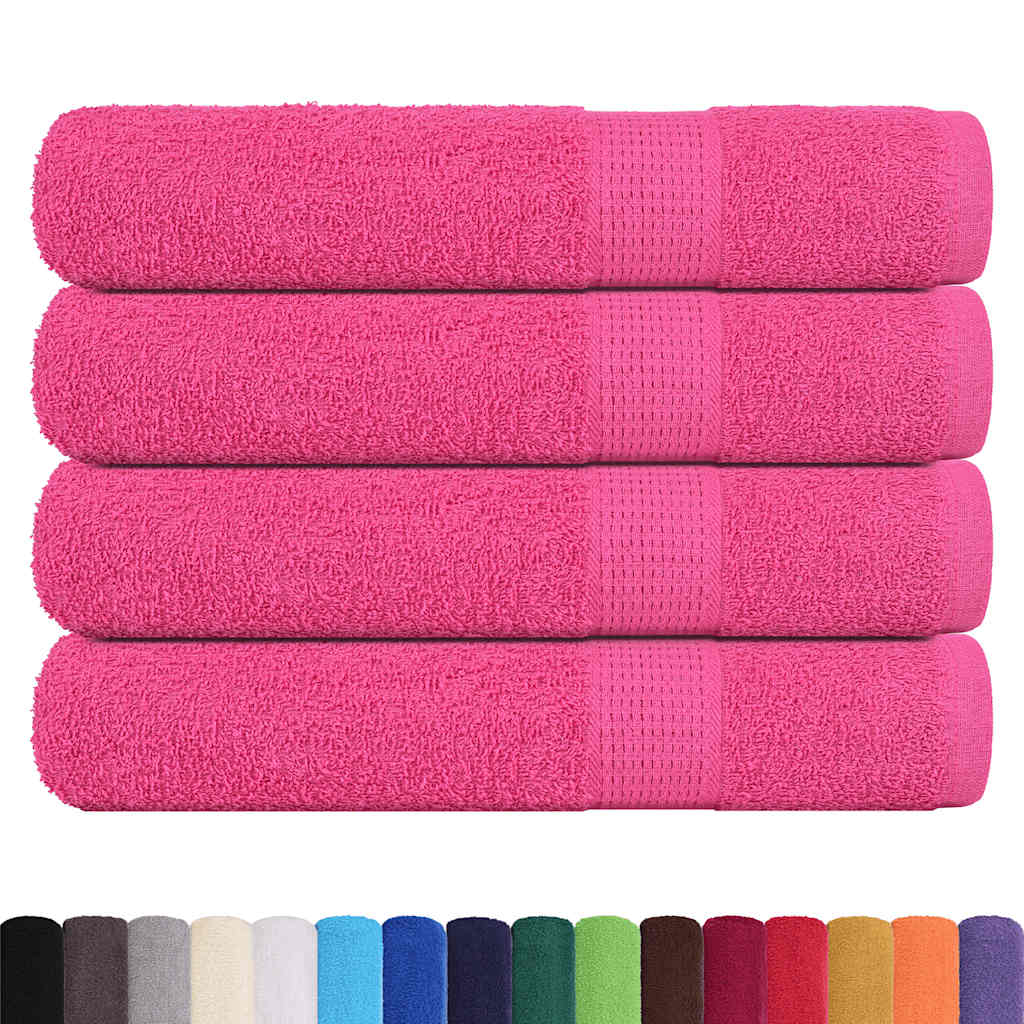 Asciugamani di sauna Vidaxl 4 ST 80x200 cm 360 g m² 100% di cotone rosa