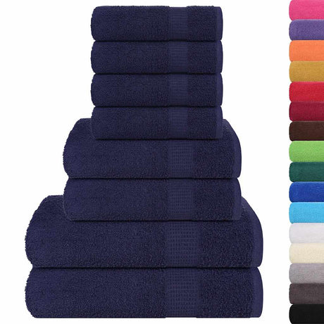 Vidaxx 8-teiliges Handtuchset 360 g m² 100 % Baumwolle Marineblau