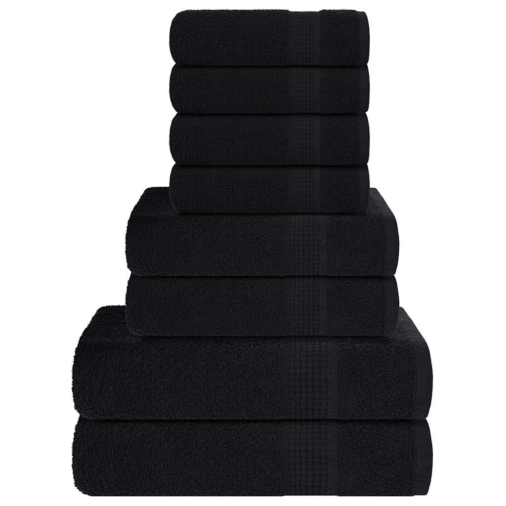 Vidaxx 8-teiliges Handtuchset 360 g m² 100 % Baumwolle Schwarz
