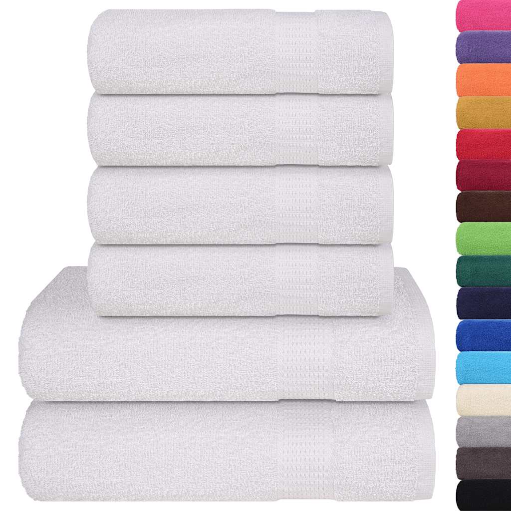 Vidaxx 6-teiliges Handtuchset 360 g m² 100 % Baumwolle weiß