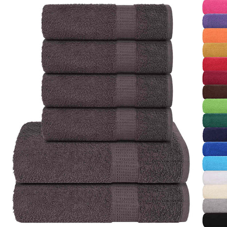 Vidaxx 6-teiliges Handtuchset 360 g m² 100 % Baumwolle Anthrazit