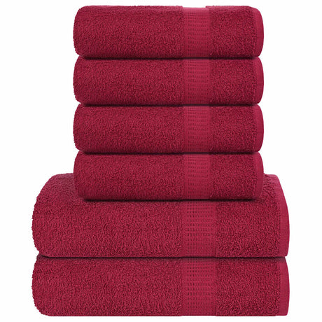 Vidaxx 6-teiliges Handtuchset Frogn 360 g m² Burgunderrot