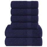 Vidaxx 6-teiliges Handtuchset 360 g m² 100 % Baumwolle Marineblau