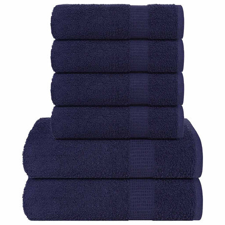 Vidaxx 6-teiliges Handtuchset 360 g m² 100 % Baumwolle Marineblau