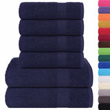 Vidaxx 6-teiliges Handtuchset 360 g m² 100 % Baumwolle Marineblau