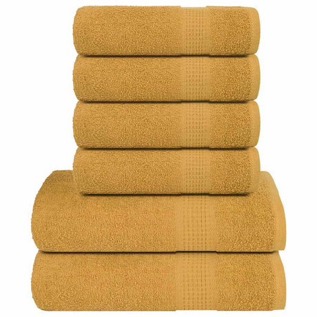 VidaXL 6-teiliges Handtuchset Frogn 360 g m² Gold