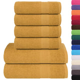 Vidaxx 6-teiliges Handtuchset 360 g m² 100 % Baumwolle goldfarben