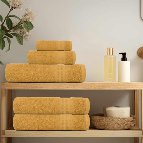 VidaXL 6-teiliges Handtuchset Frogn 360 g m² Gold
