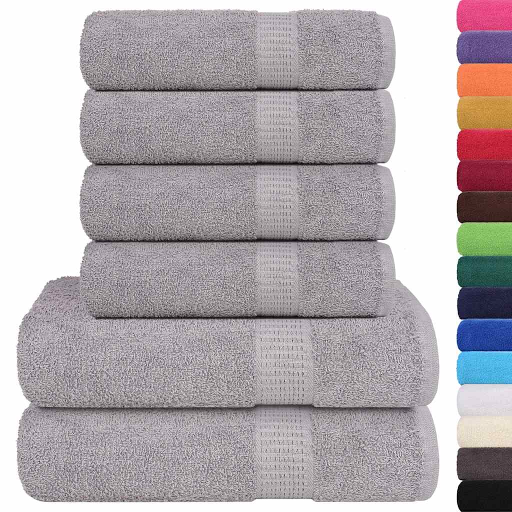 Vidaxx 6-teiliges Handtuchset 360 g m² 100 % Baumwolle braun