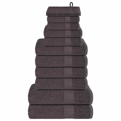 VidaXL 12-teiliges Handtuchset 360 g m² 100 % Baumwolle Anthrazit