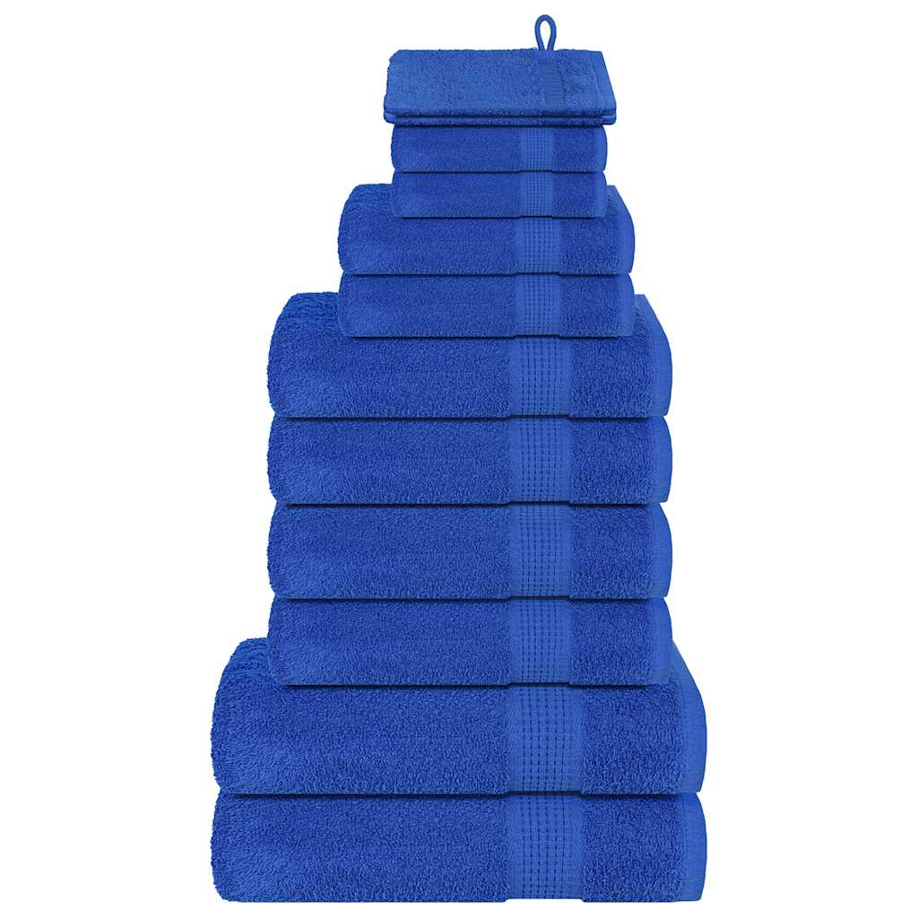 Ensemble de serviettes Vidaxl 12 pièces 360 g m² 100% coton bleu