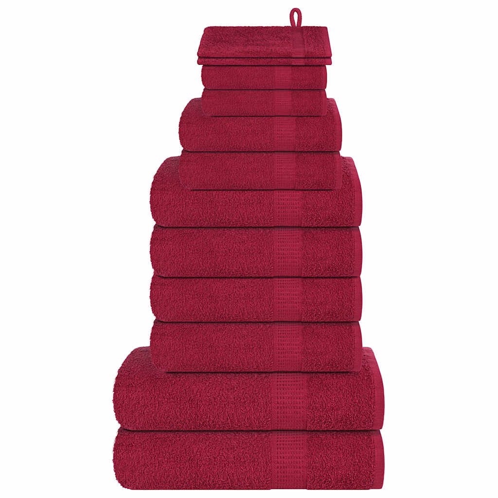 Vidaxl 12-piece towel set 360 g m² 100% cotton burgundy red