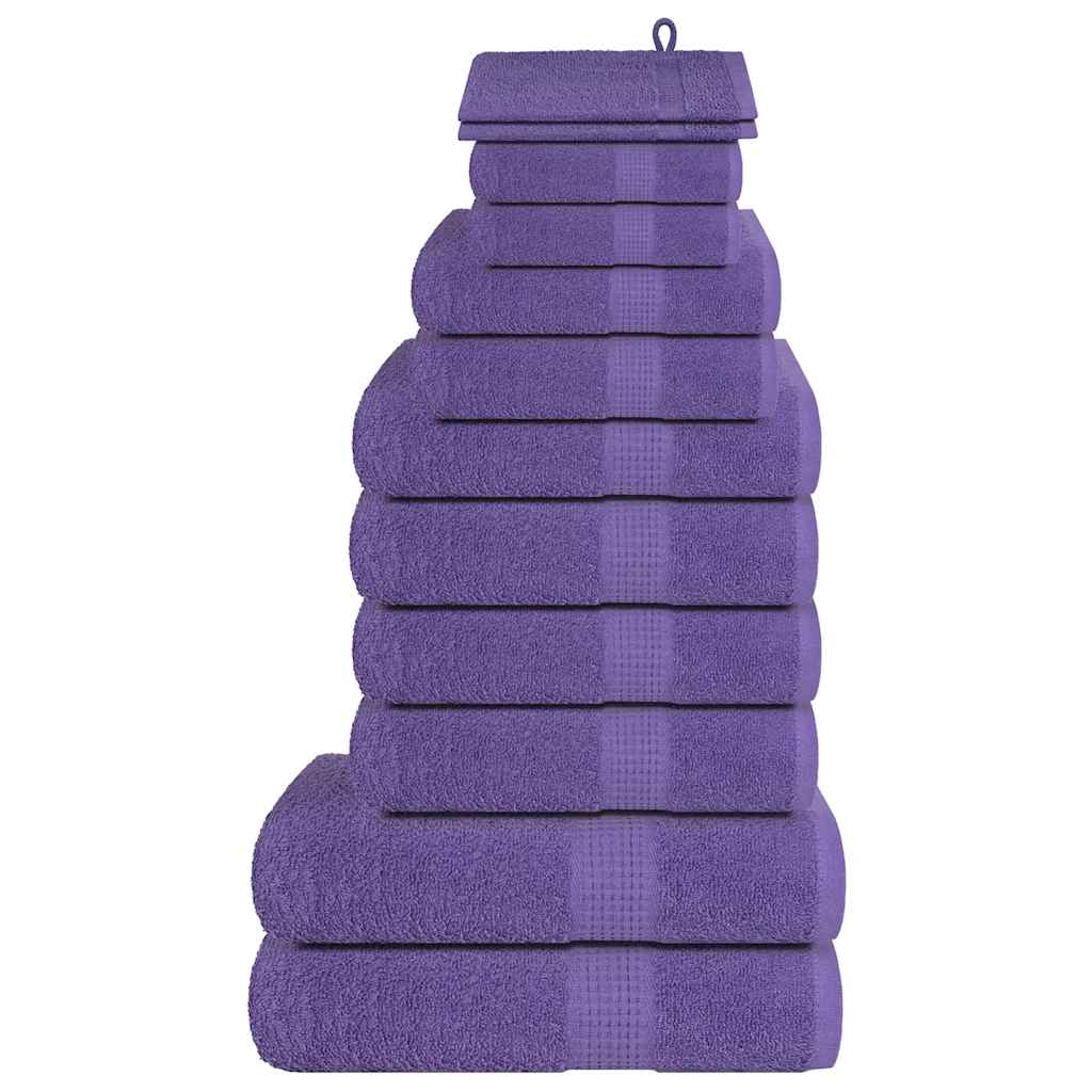 Vidaxl Conjunto de toallas de 12 piezas 360 g m² 100% de algodón morado