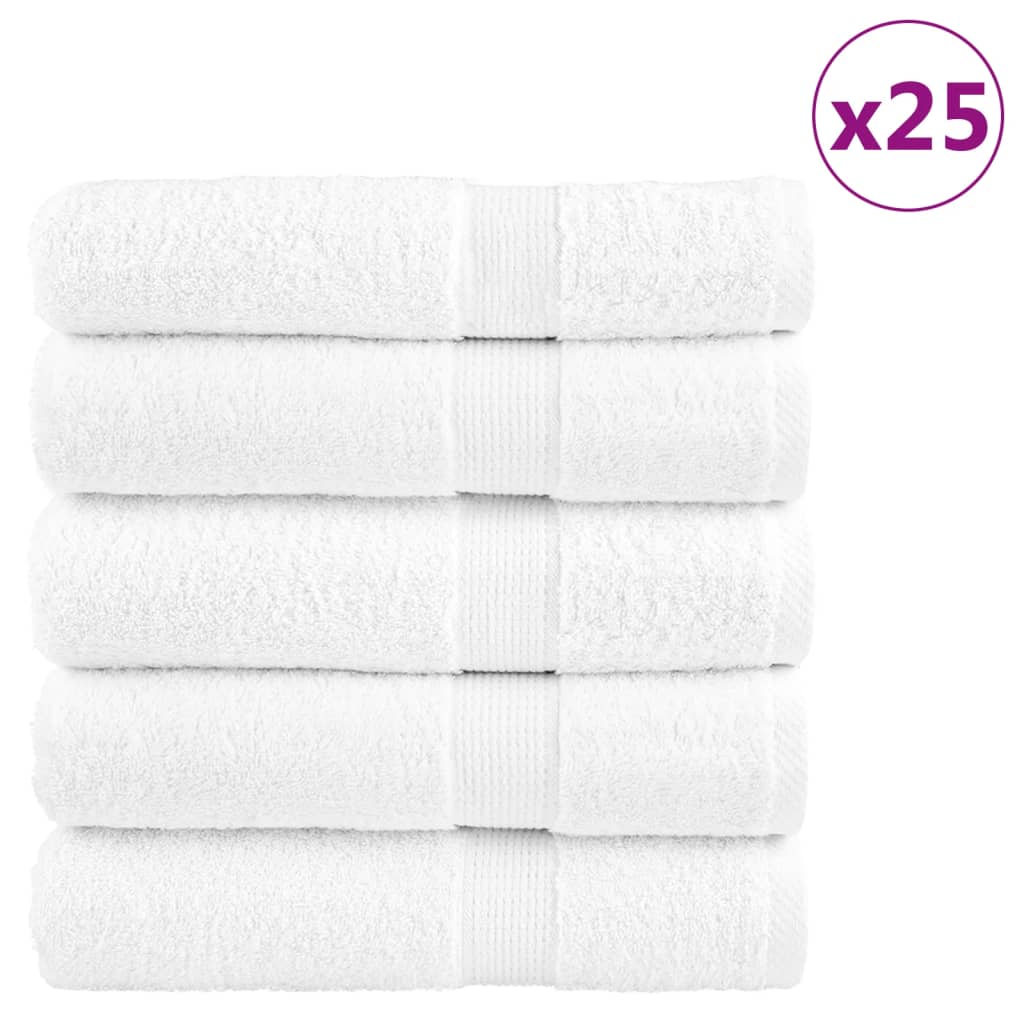 Serviettes de bain vidaxl solund 25 st 600 g m² 70x140 cm blanc