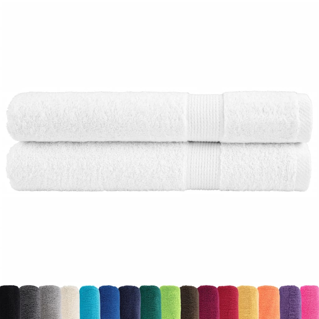 Vidaxx Handtücher Solund 2 Stück 600 g m² 100x200 cm weiß