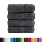 VidaXL Gästehandtücher Solund 4 Stück 600 g m² 30x50 cm Farbe Anthrazit