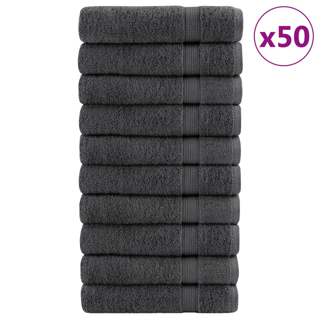 Toallas Vidaxl Solund 50 PCS 600 g m² 50x100 cm Color antracita