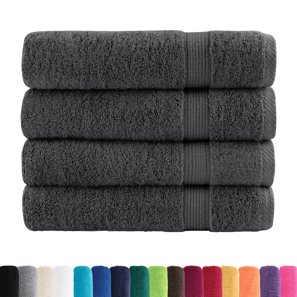 Serviettes de bain vidaxl solund 4 pcs 600 g m² 100x150 cm anthracite