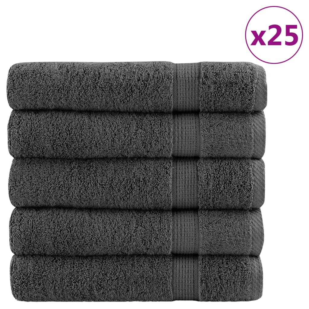 VidaXL Badetücher Solund 25 St. 600 g m² 100x150 cm Anthrazit