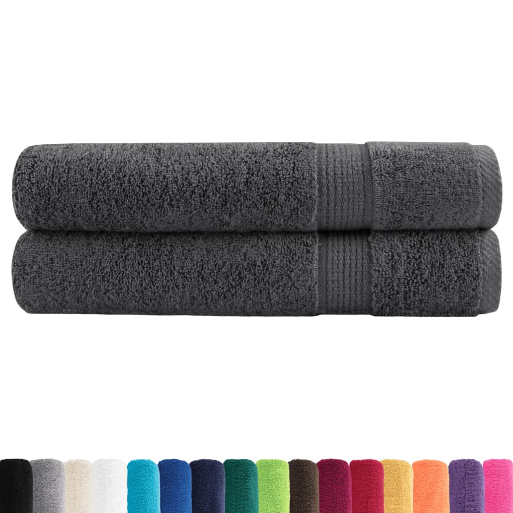 VidaXL Saunatücher Solund 2 Stück 600 g m² 80x200 cm Farbe Anthrazit