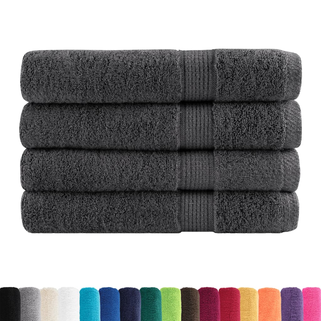 VidaXL Saunatücher Solund 4 Stück 600 g m² 80x200 cm Farbe Anthrazit