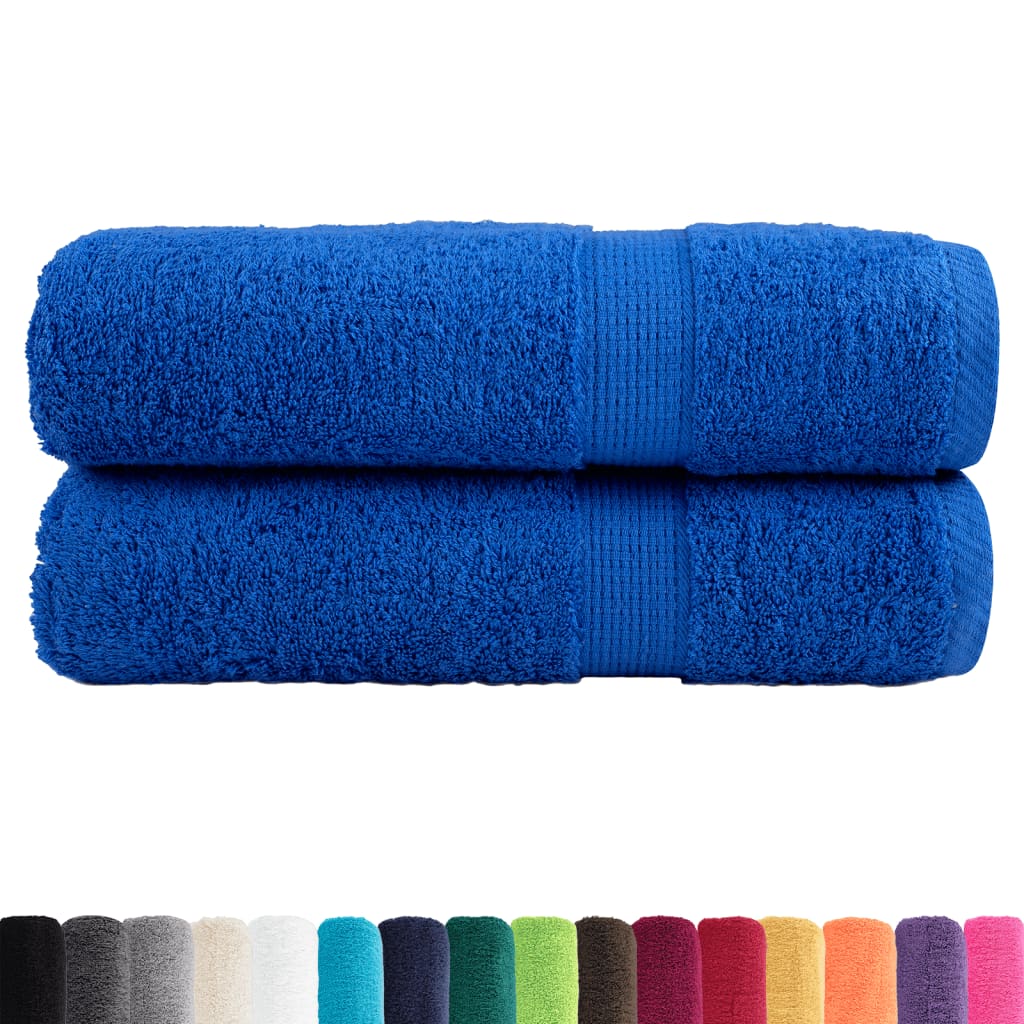 Serviettes de bain Vidaxl Solund 2 pcs 600 g m² 70x140 cm bleu