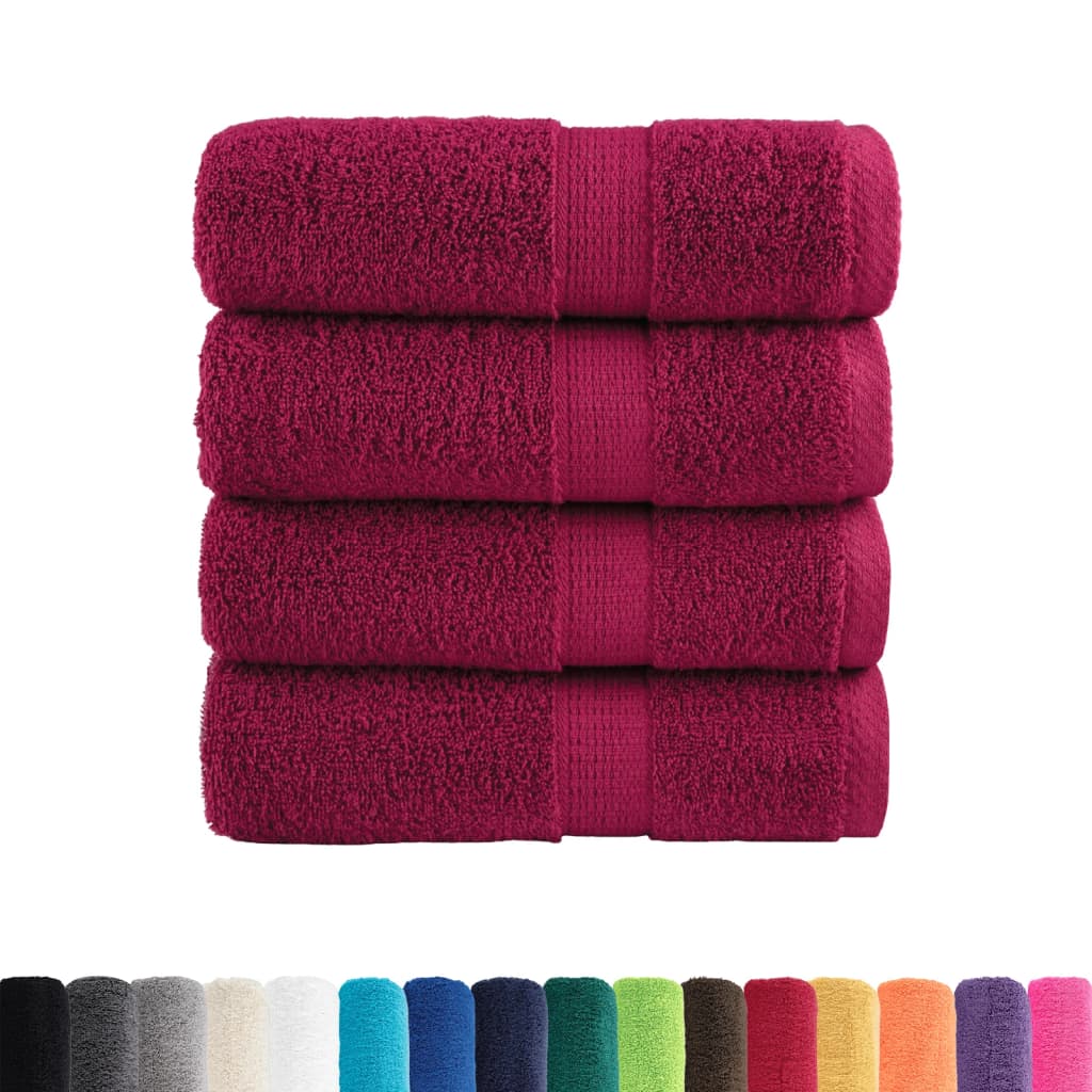 Vidaxl Guest Wipes Solund 4 PCS 600 g m² 30x30 cm Bordeaux rouge