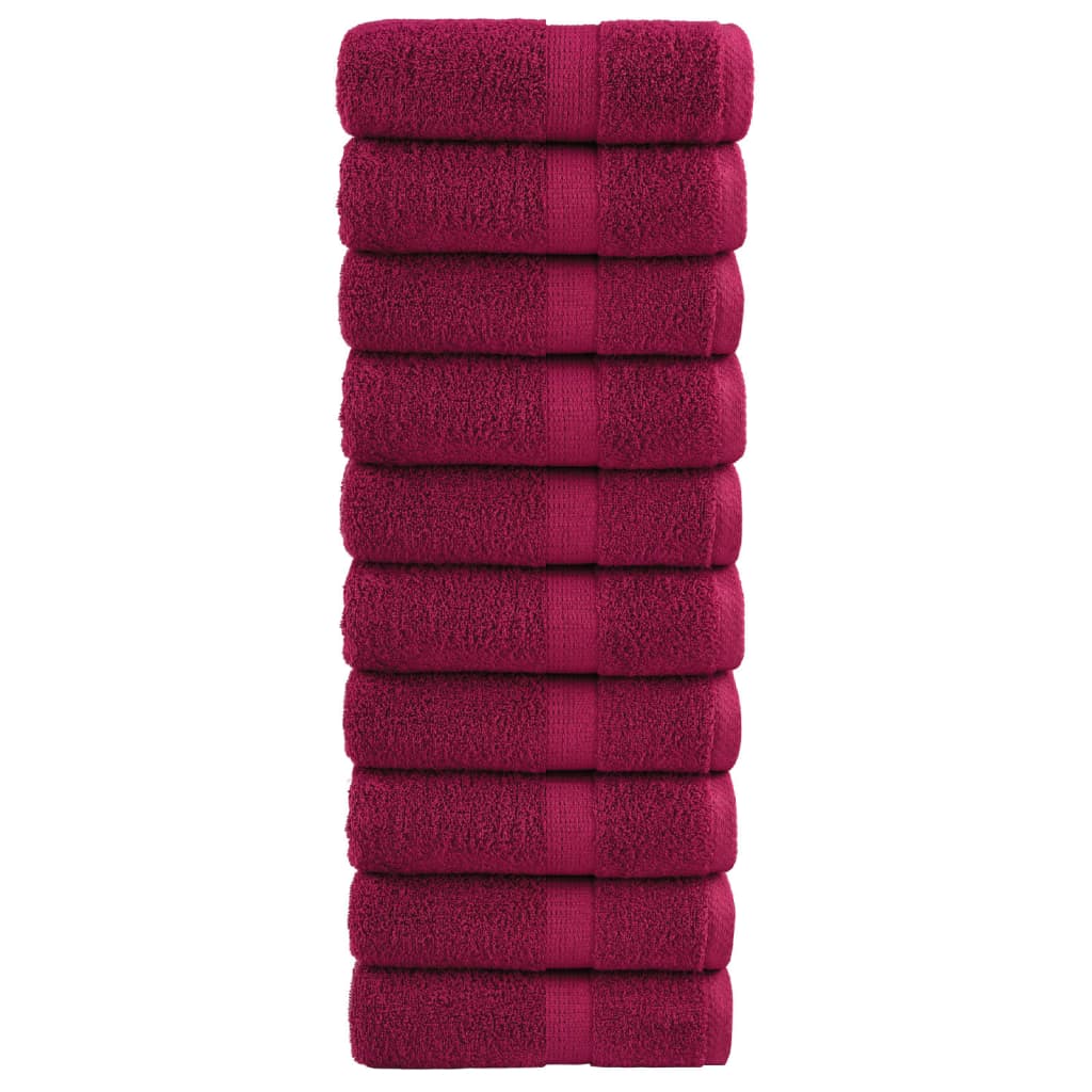 Vidaxl Guest Wipes Solund 10 PCS 600 g m² 30x30 cm Bordeaux Rød