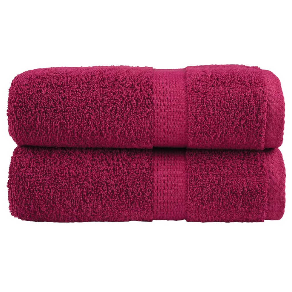 Vidaxl invité lingettes solund 2 pcs 600 g m² 30x50 cm bordeaux rouge