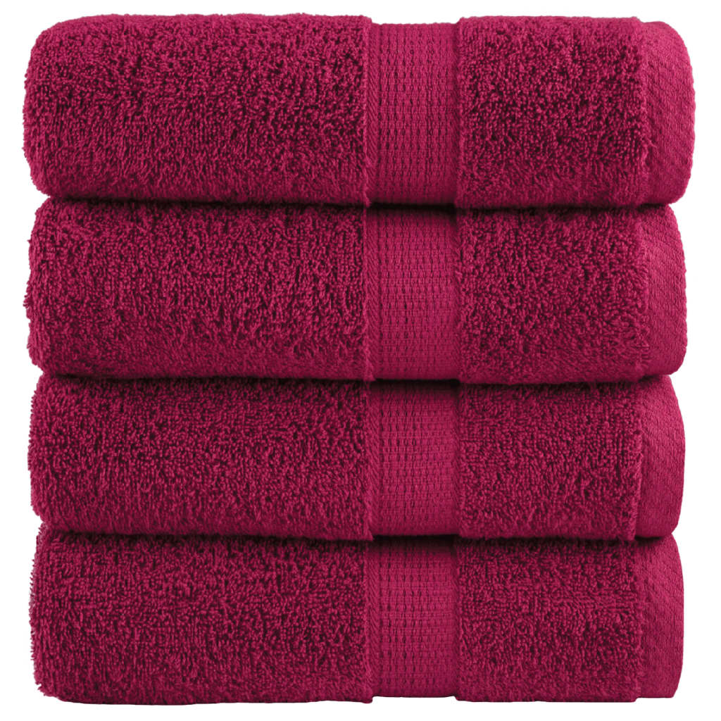 Vidaxl Gäste Wipes Solund 4 PCs 600 g m² 30x50 cm Bordeaux rot