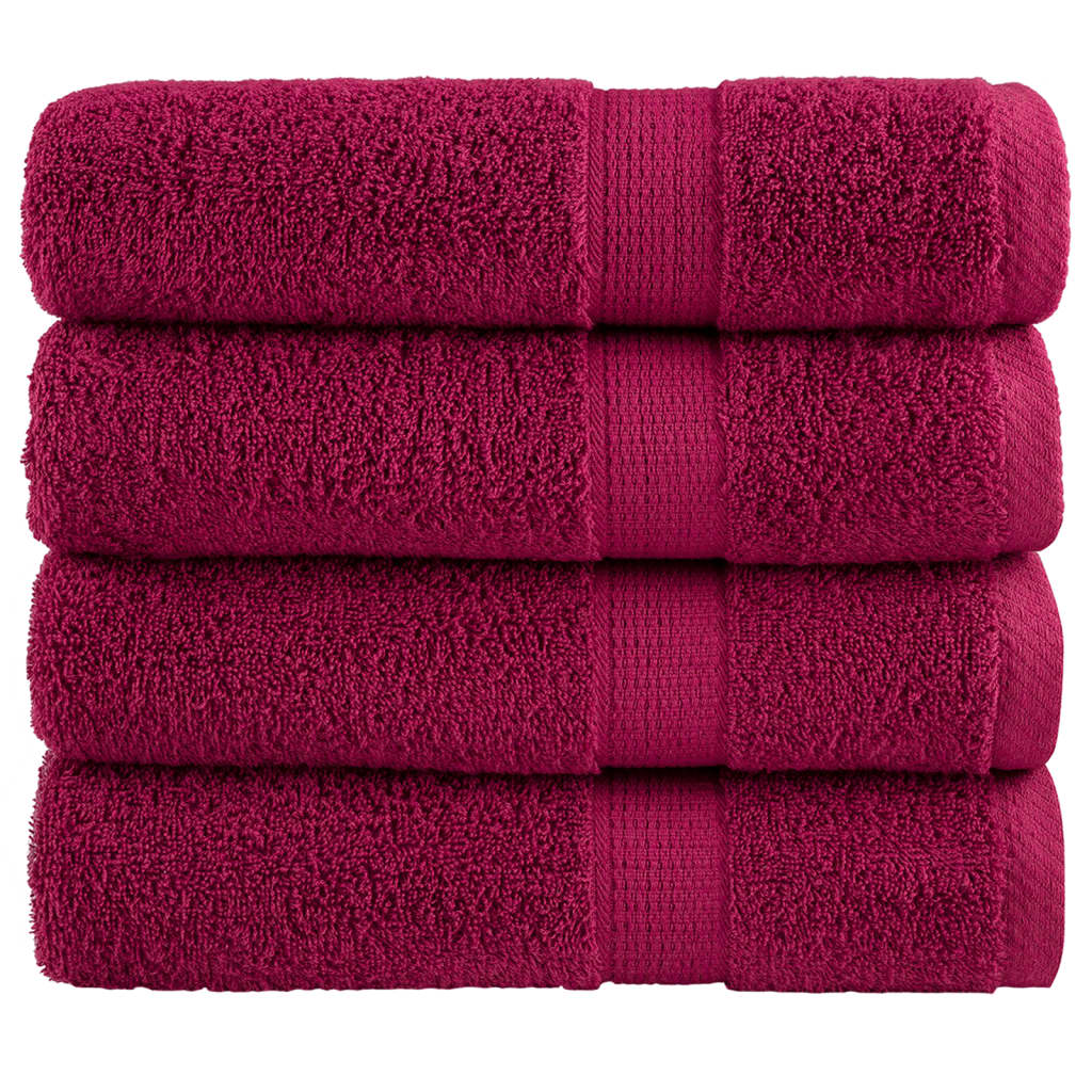 Vidaxl Towels Solund 4 pcs 600 g m² 50x100 cm Bordeaux red