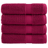 Serviettes Vidaxl Solund 4 PCS 600 g m² 50x100 cm Bordeaux rouge