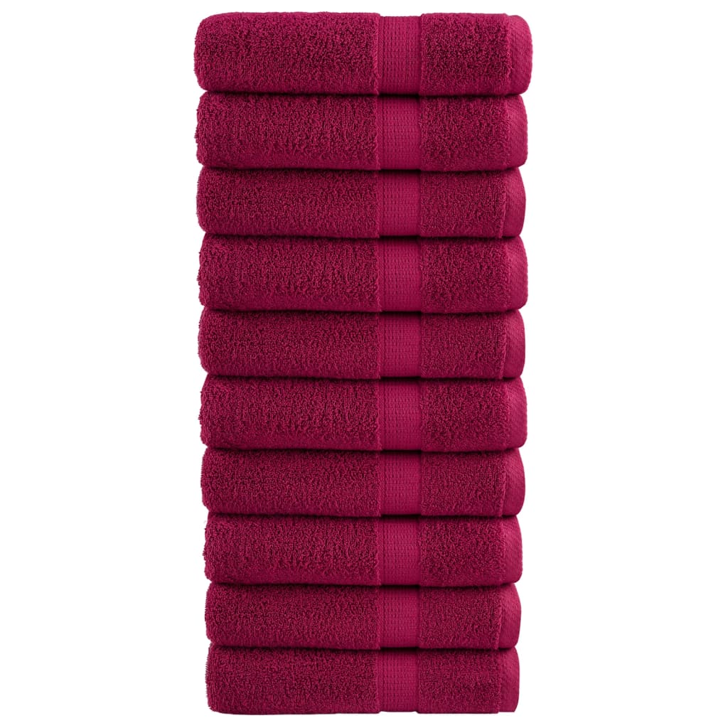 Vidaxl Towel Sole 10 PCS 600 g m²/x100 cm Borduux rout