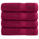 Toallas de baño Vidaxl Solund 4 PCS 600 g m² 70x140 cm Burdeos rojo