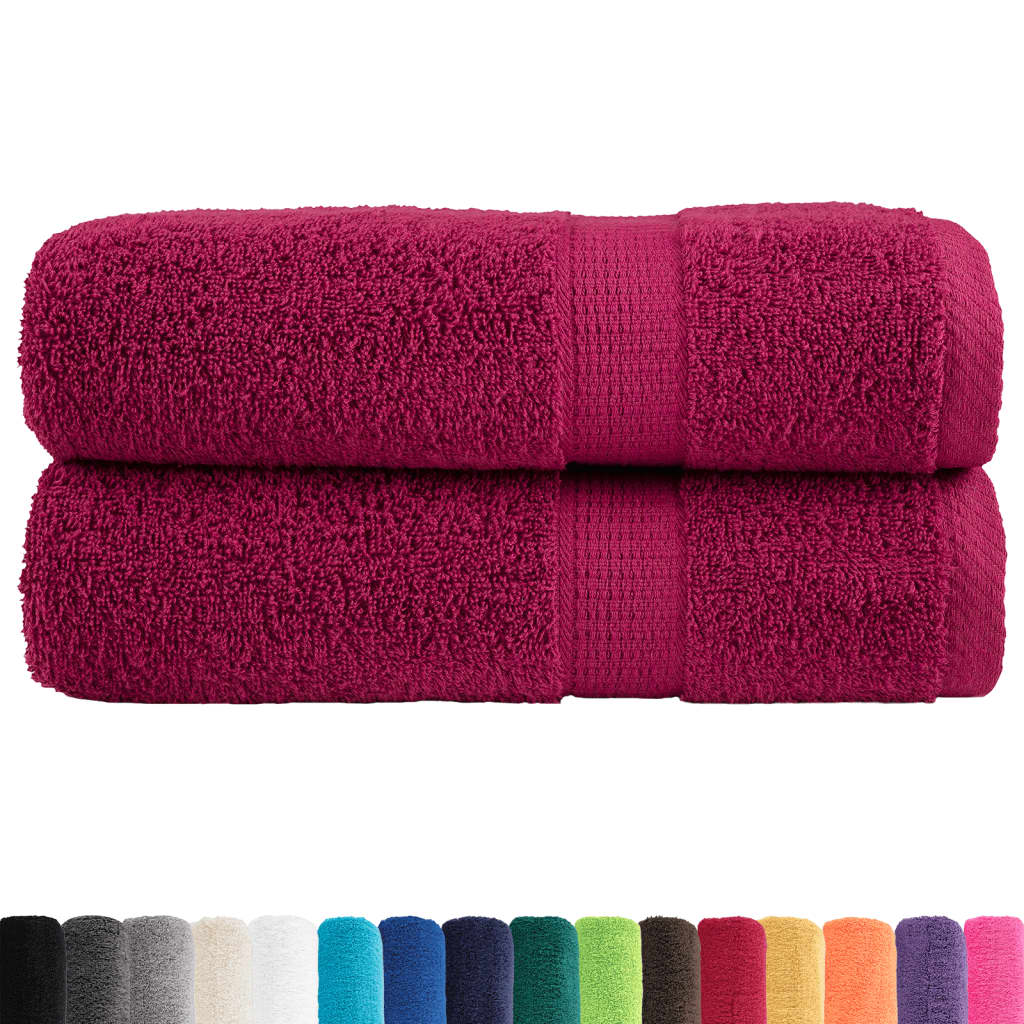 Vidaxl Bath Towels Solund 2 PCS 600 G m² 100x150 cm Bordeaux Rød