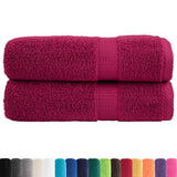 Vidaxl Bath Towels Solund 2 PCS 600 G m² 100x150 cm Bordeaux Rød