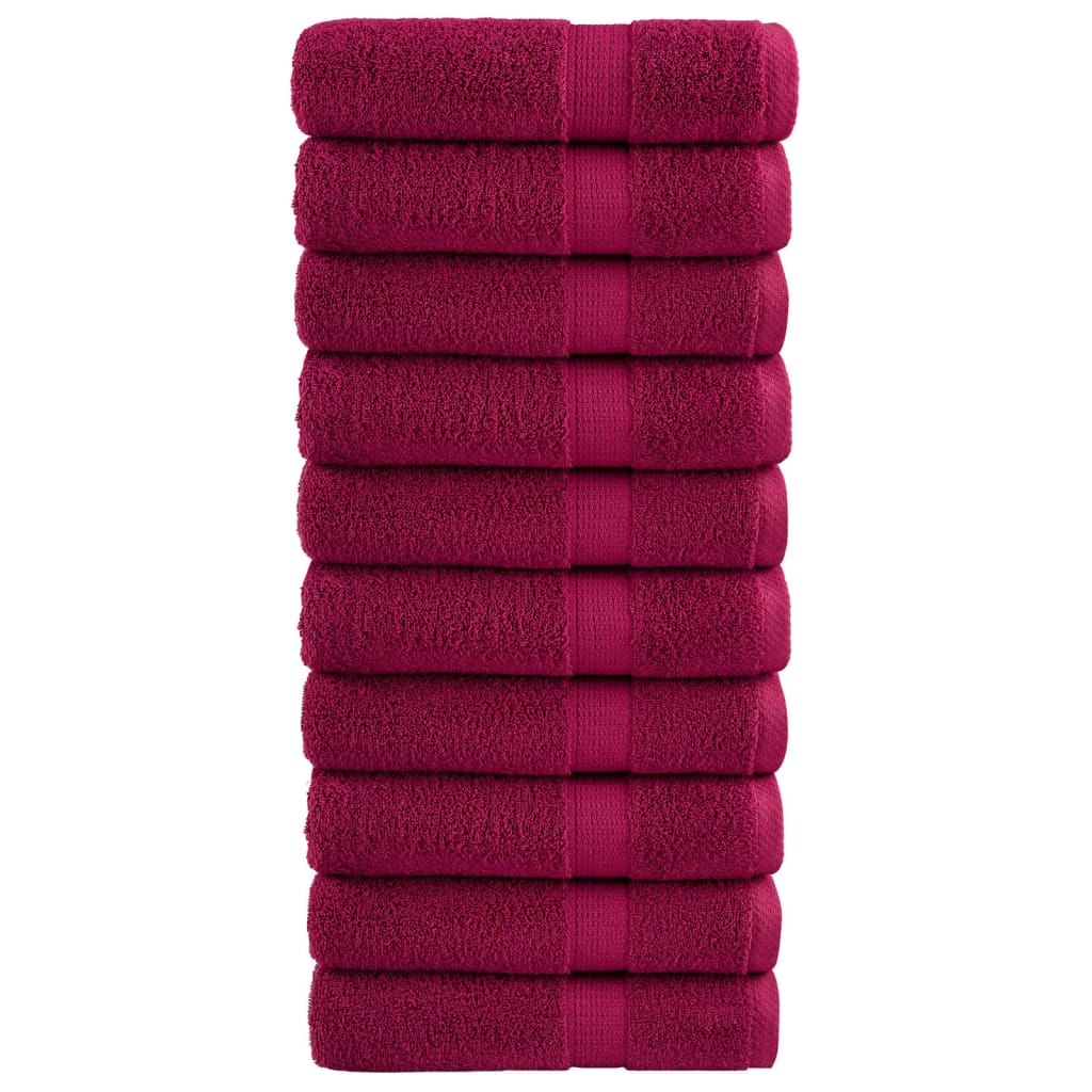 Vidaxl Bad Towel Folits 10 PCS 600 g m²pose 100x150 cm Borddeaux