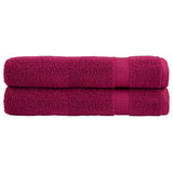 Vidaxl Sauna Cloths Solund 2 PCS 600 G M² 80x200 cm Bordeaux Rød