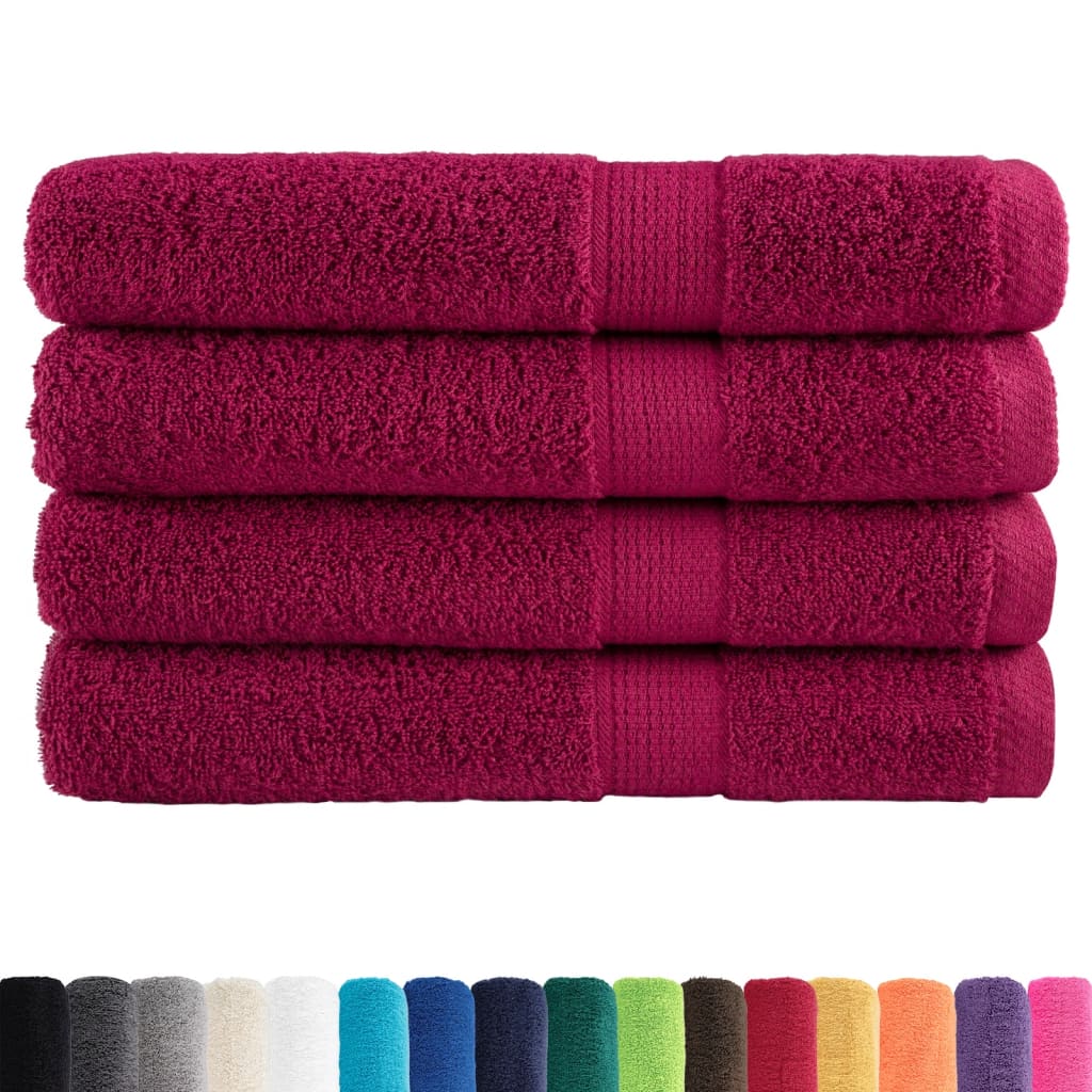 Vidaxl sauna towels Solund 4 pcs 600 g m² 80x200 cm Bordeaux