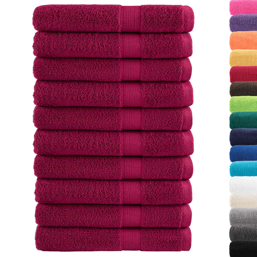 Vidaxl Towels Solund 10 st 600 g m² 100x200 cm Bordeaux red