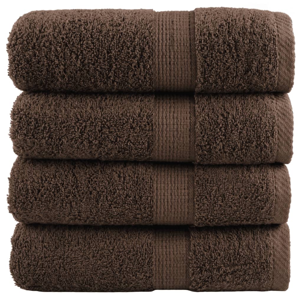 Vidaxx Premium Waschlappen solund 4 Stück braun 30x30 cm 600 g m²