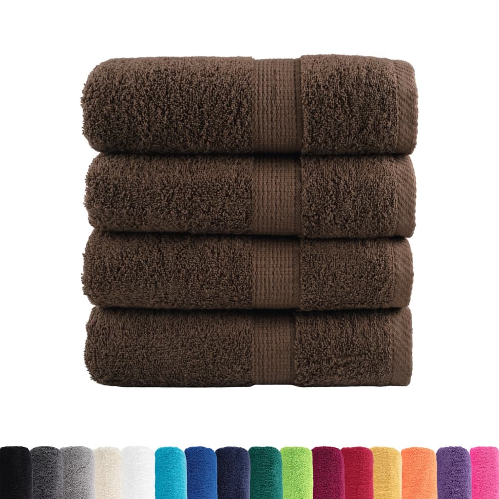 Vidaxx Premium Waschlappen solund 4 Stück braun 30x30 cm 600 g m²