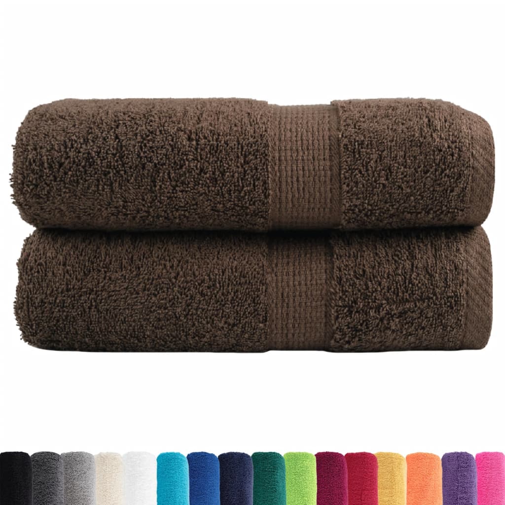 VidaXL Gästehandtücher Solund 2 St. 600 g m² 30x50 cm braun