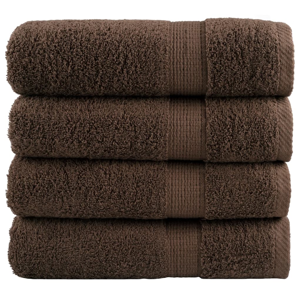 Vidaxl Bath Towels Solund 4 PCS 600 G m² 70x140 cm brun