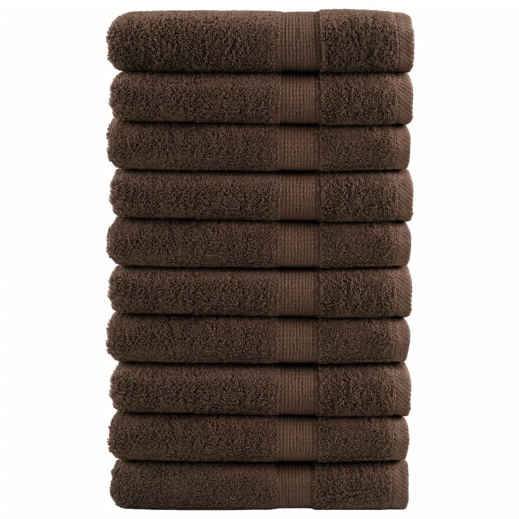 Vidaxl Towel Sole 10 PCs 600 g m² ass 100x200 cm Brown