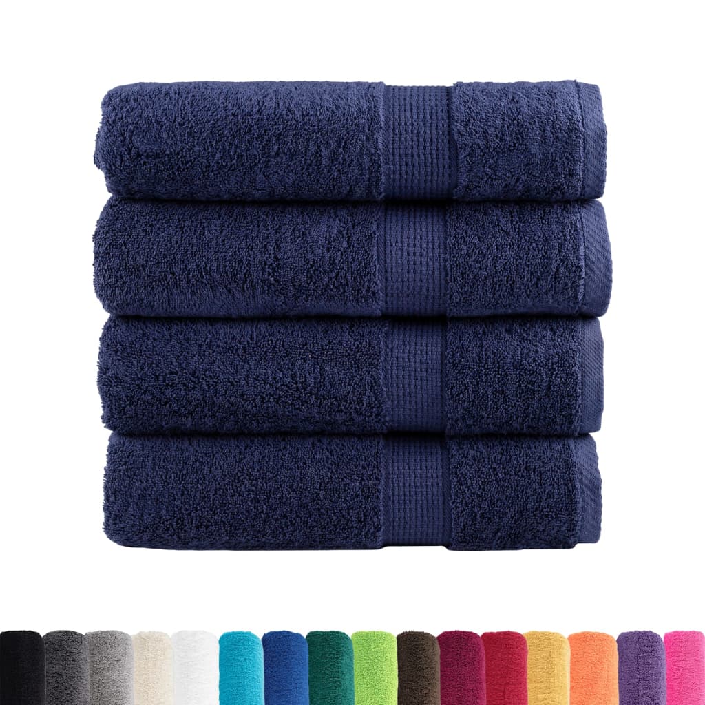 VidaXL Handtücher SOLUND 4 Stück 600 g m² 50x100 cm Marineblau