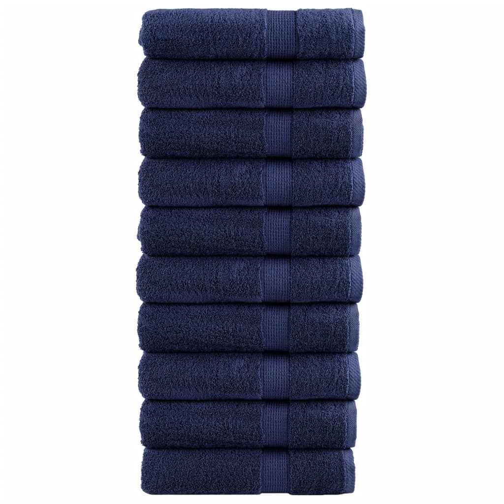 Vidaxl håndklæder Solund 10 pcs 600 g m² 50x100 cm Marine Blue